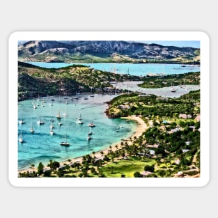 Antigua View Falmouth Harbor Sticker